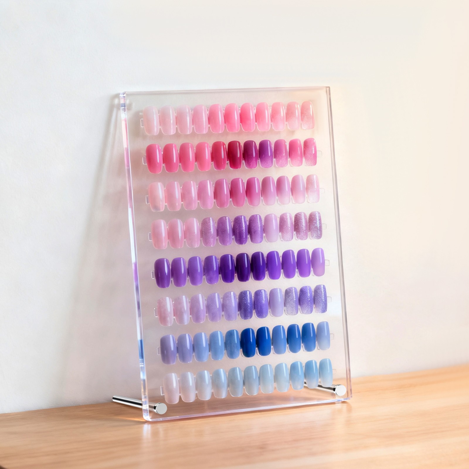 Transparent Plastic Nail Display Board Nail Color Samples Practice 11.8 x 7.9”