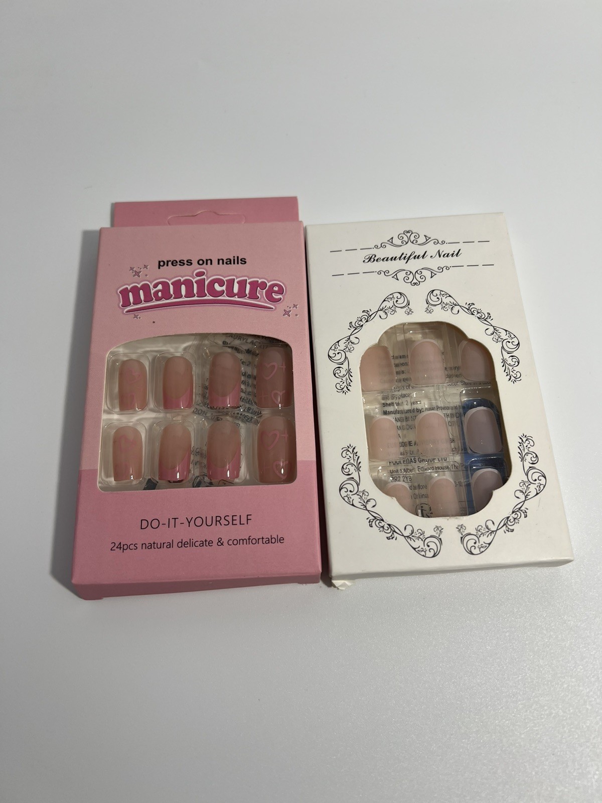 French Tip Press-On Nails Set of 3 Assortment with Glue Tabs New In Box