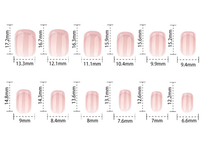 24pcs Minimalist French-style Rose-pink Edge Press-on Nails, Short Square Shape