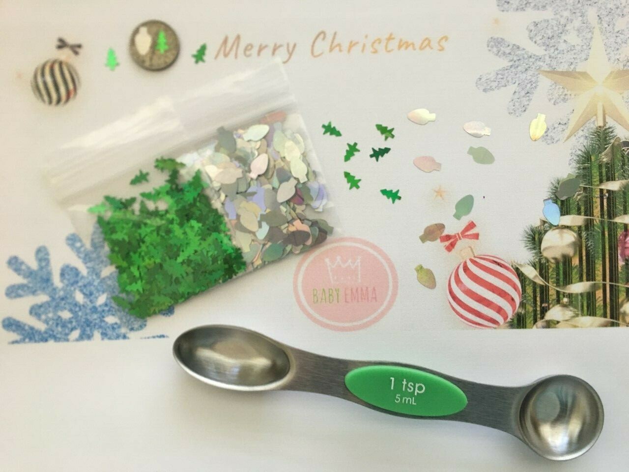 HOLO CHRISTMAS Light Blub Shape (Silver) Glitter 10mm Nail Art Face CraftsDIY-US