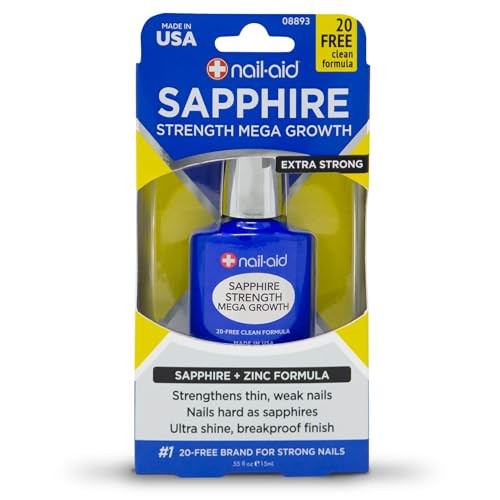Nail-Aid Sapphire Strengthener & Mega Growth 0.55 Fl Oz (Pack of 1), Clear