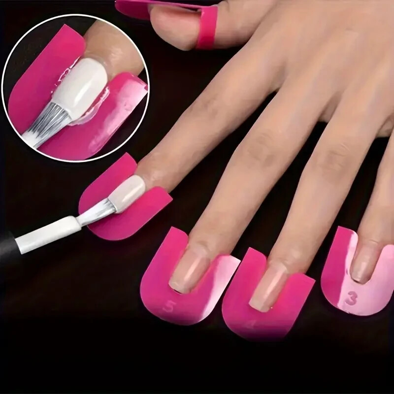 26pcs Reusable Soft Plastic Nail Polish Protectors, Smudge-proof, easy to clean