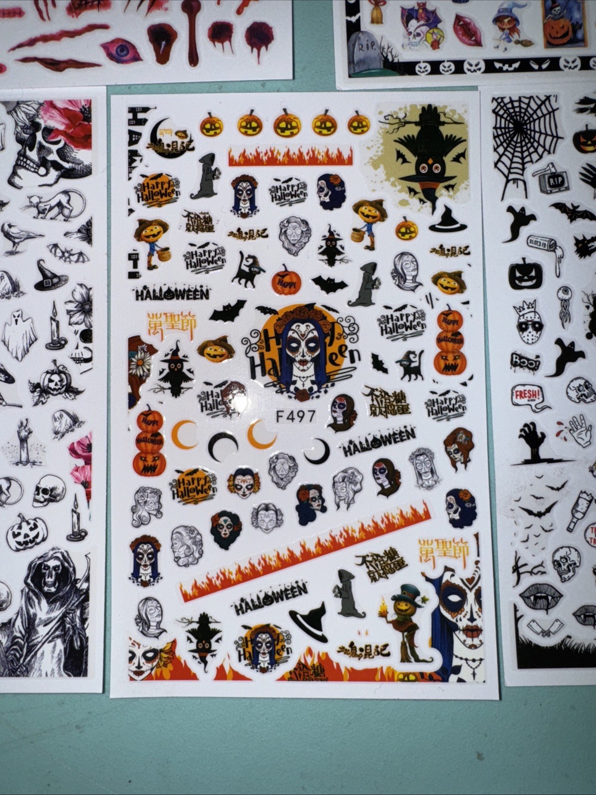 Halloween Nail Stickers Pumpkins Ghost Skull Ect Nail Art Stickers Nail Decal