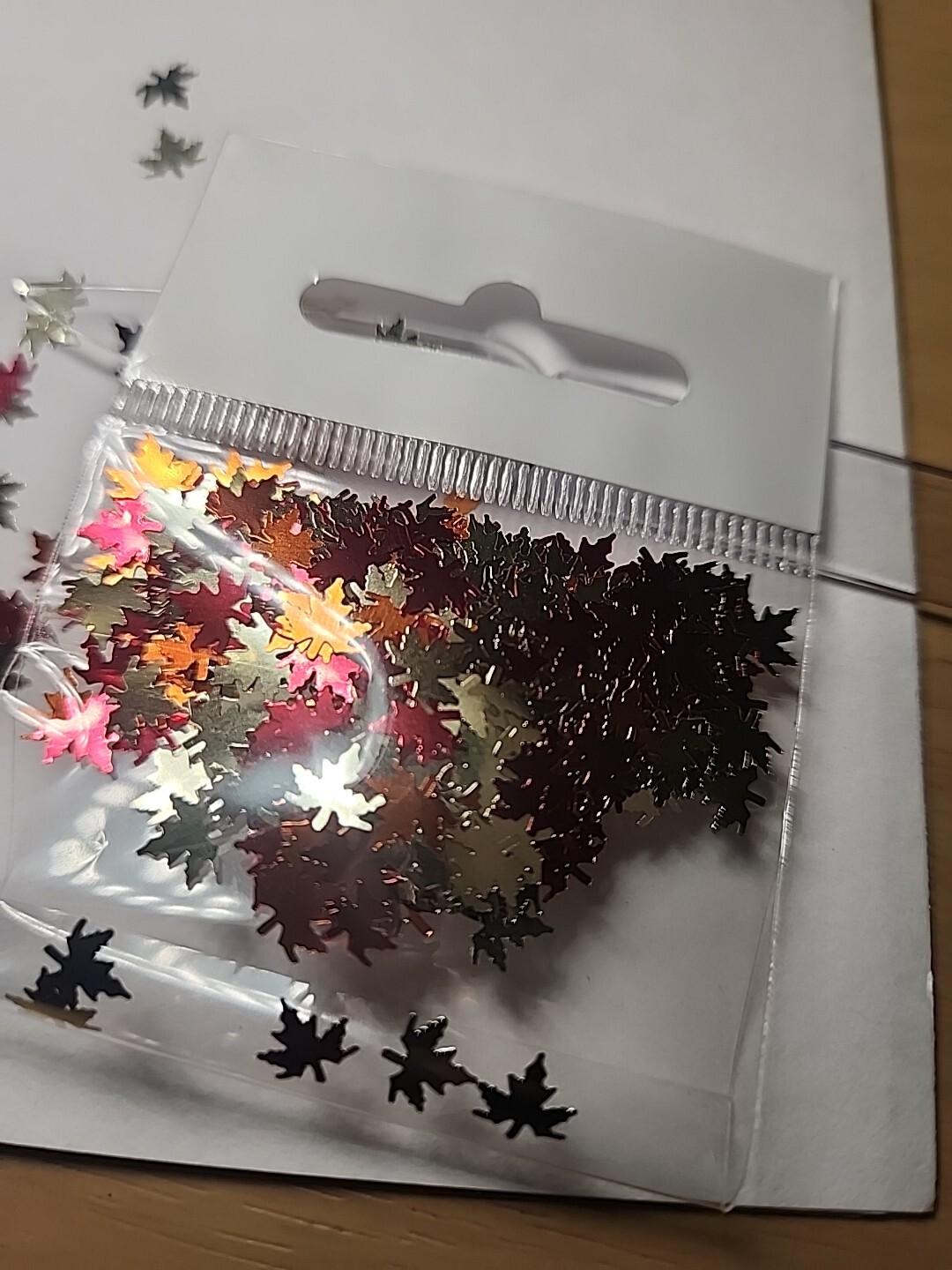 Maple Leaf Nail Art Glitter Flakes Leaves Autumn 5g bag