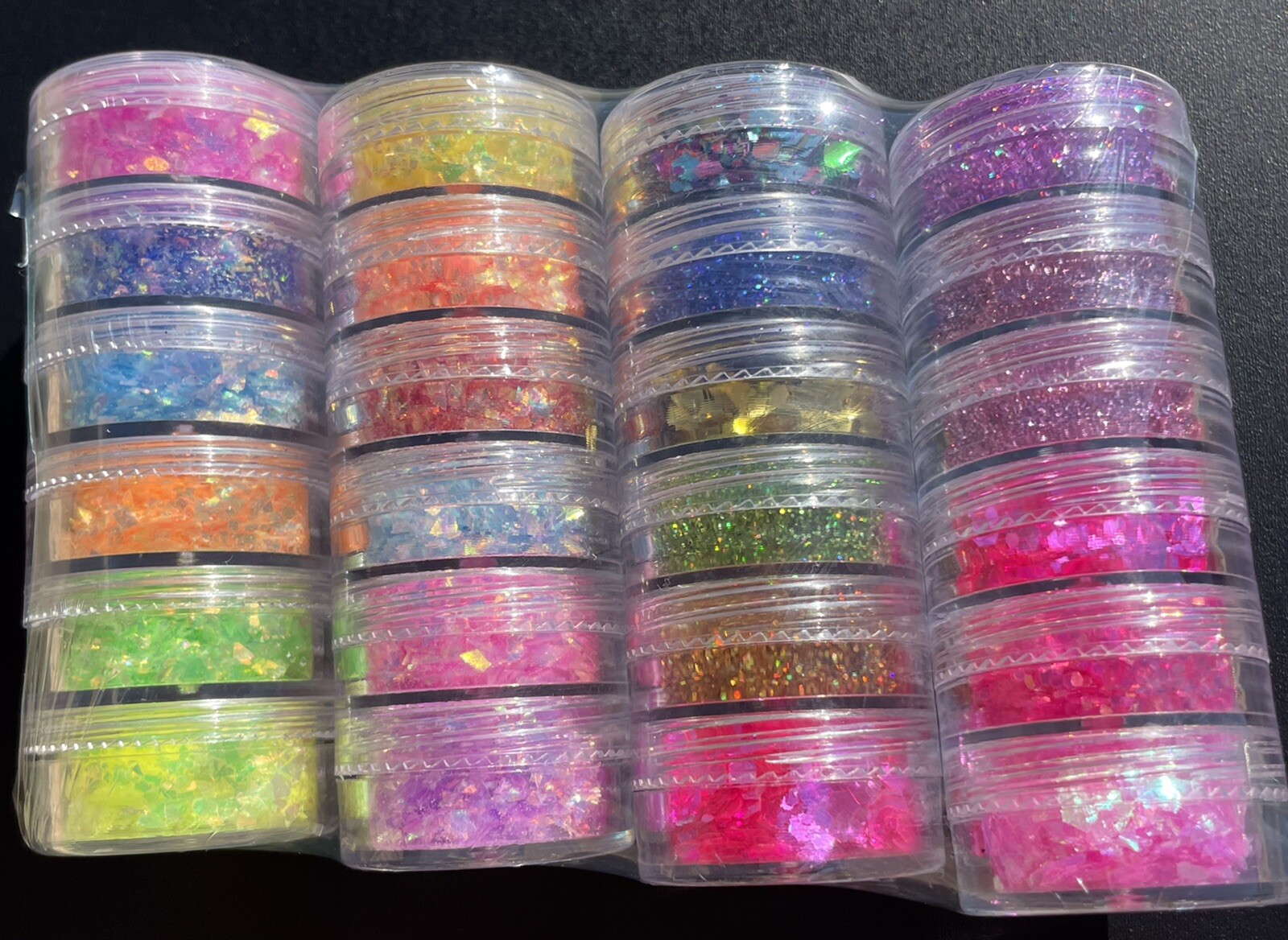 Glitter Bundle Fine Glitter Iridescent Nail Flakes 6pcs Stacks Nail Craft MUA