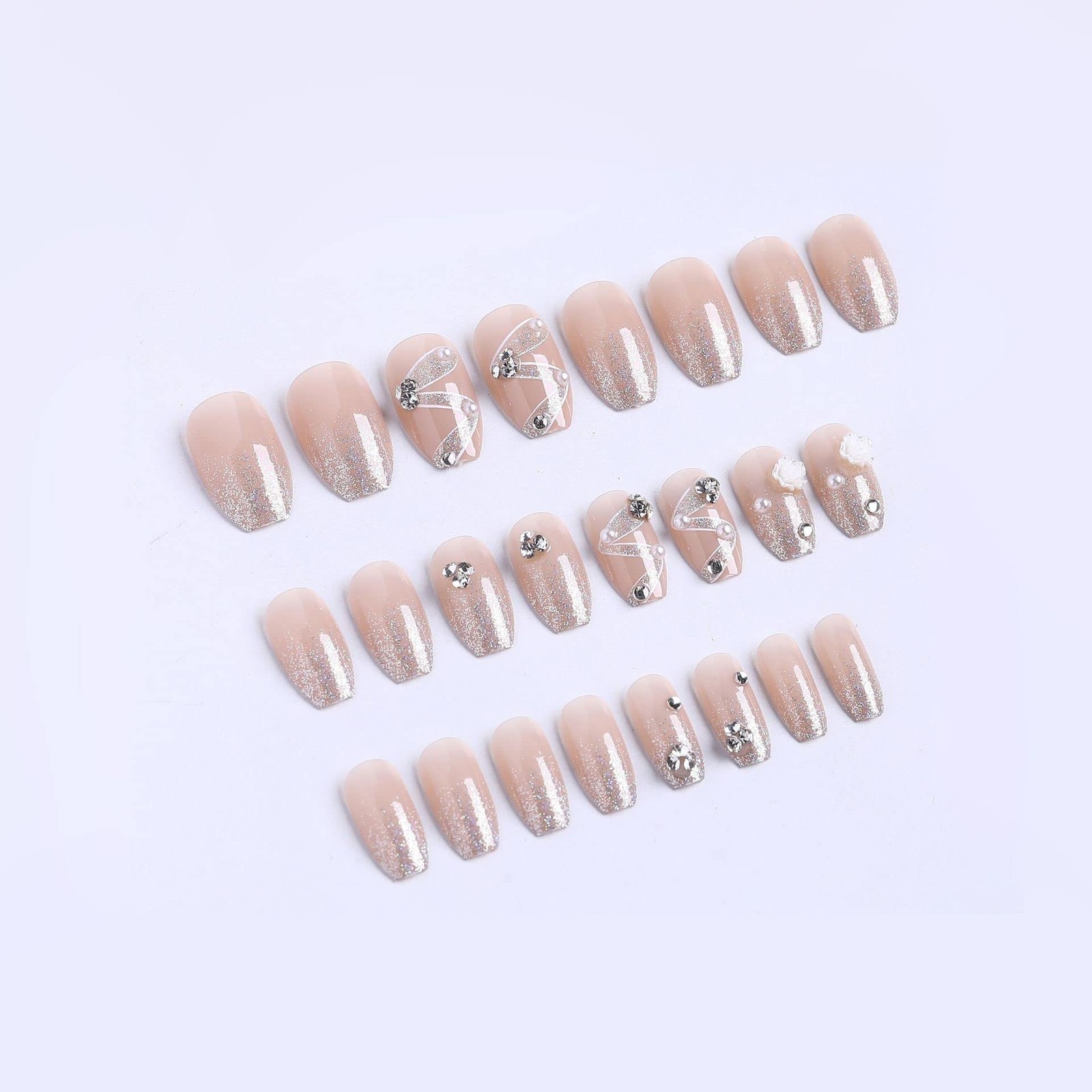 Press On Nail Fasle Nail with design 24pcs Full Cover Reusable Acrylic Nails …
