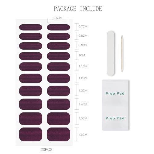 Gel Nail Stickers Deep Purple Cat Eye Semi Cured Gel Nail Strips Wraps UV/LED