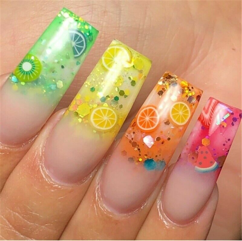 1000PCS/Pack 3D Nail Stickers Mini Fimo Slices Polymer Clay Crafts Fruit Design