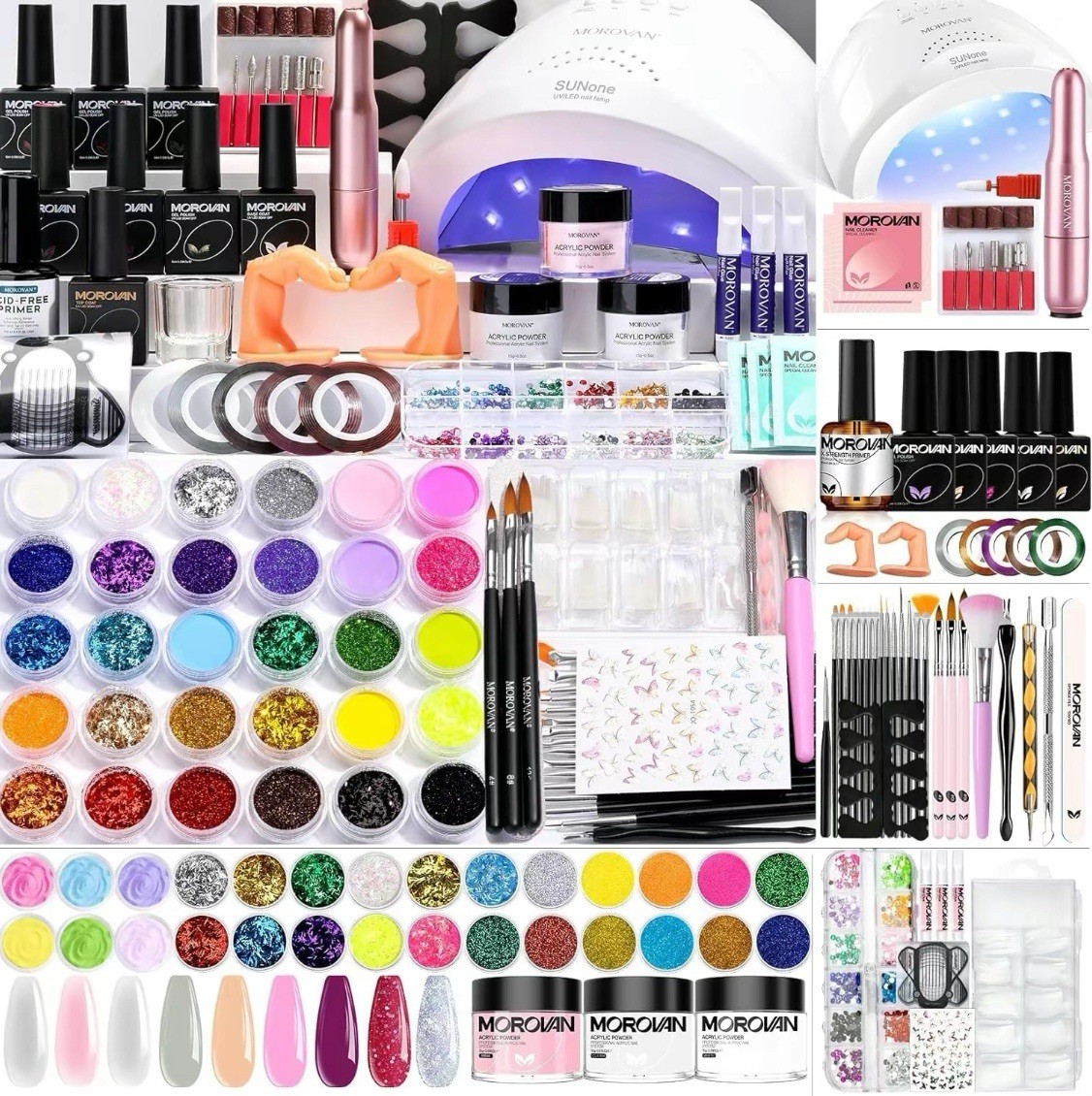 Morovan Poly Gel Nail Kit: Starter Kit 8 Pcs All Season
