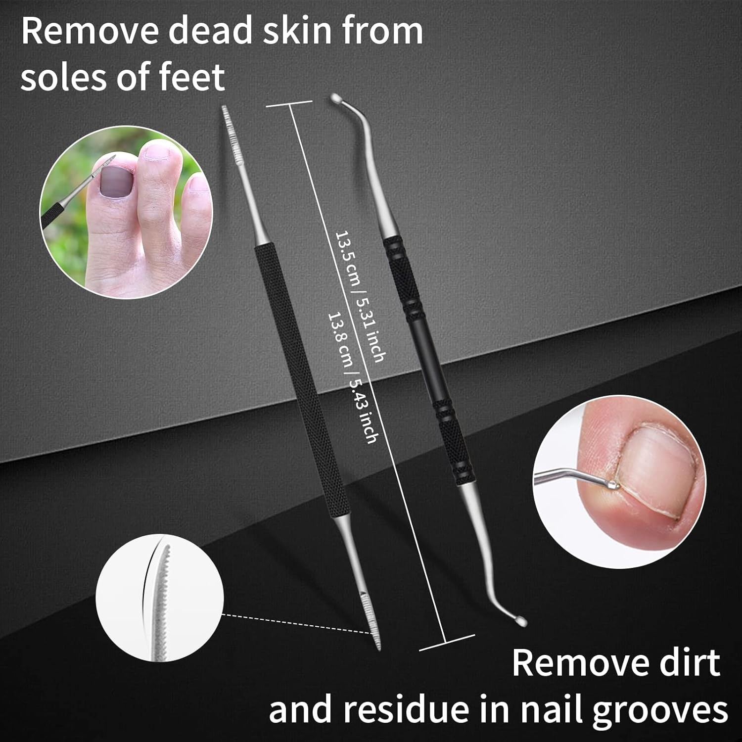 Mani Tools Pedi Tools-Multi-Funct Double End Nail Lifter,
