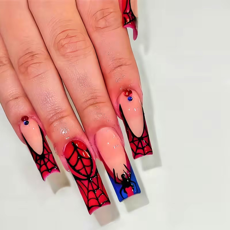 New Set of 2 Spider-Man Press on Nails