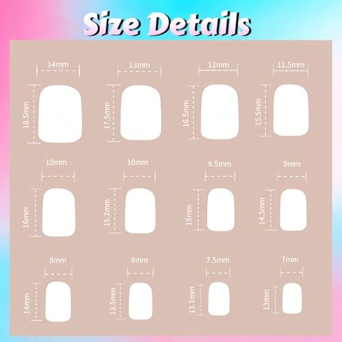 Pink Press on Nails – Short Square Fake Nails Retro Plaid – Style01