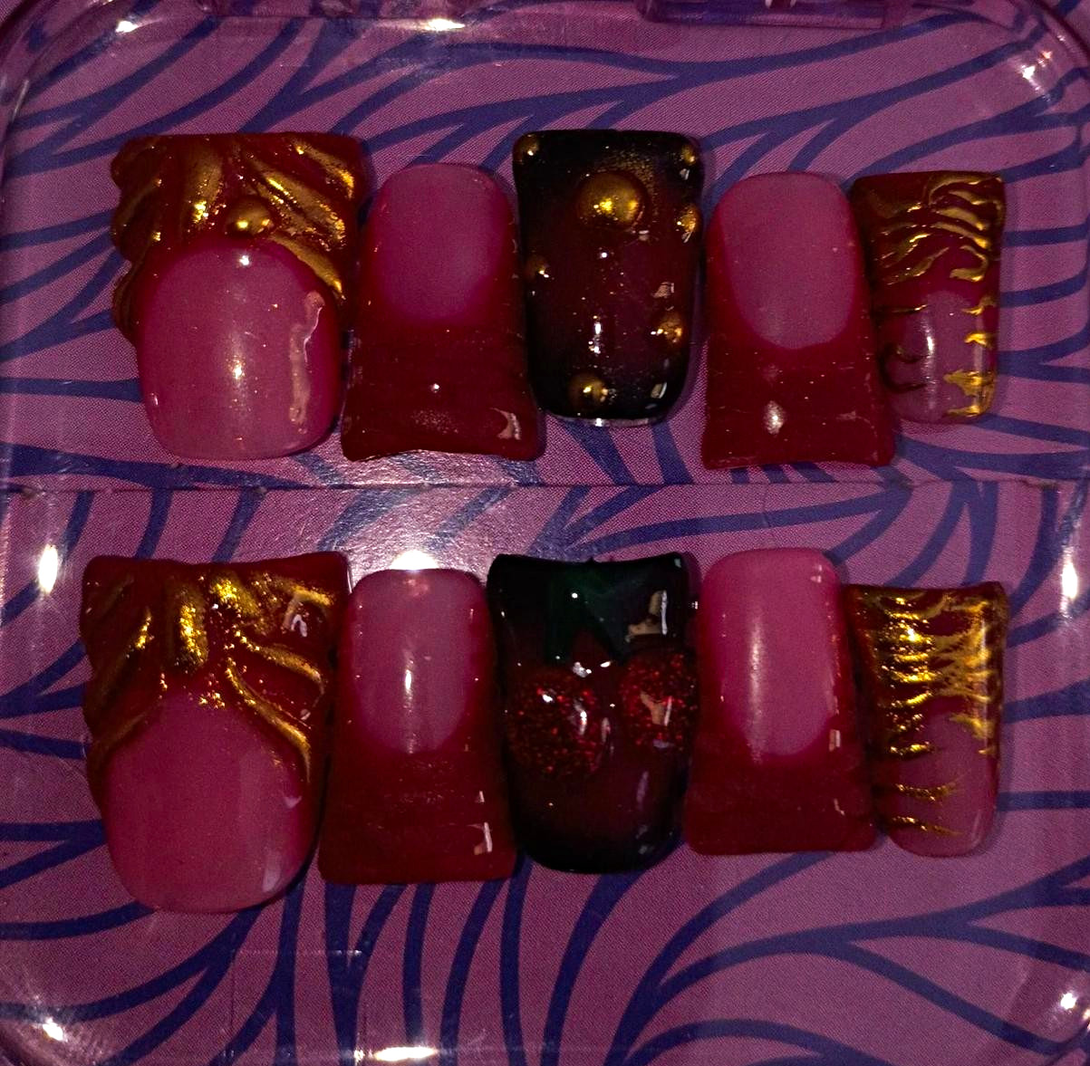 Short Duck Alt Press-On Nails 3D Abstract Full Cover