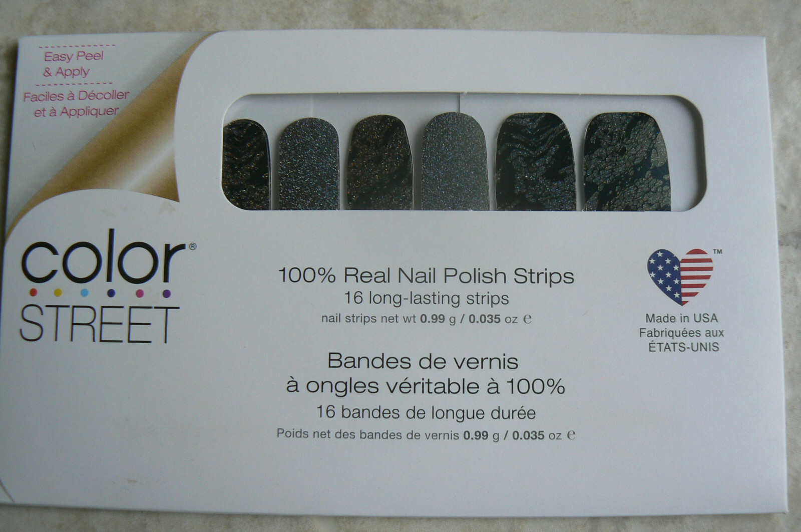 NEW Color Street MAGIC POTION green/black 100% Real Nail Polish Strips 16 pc