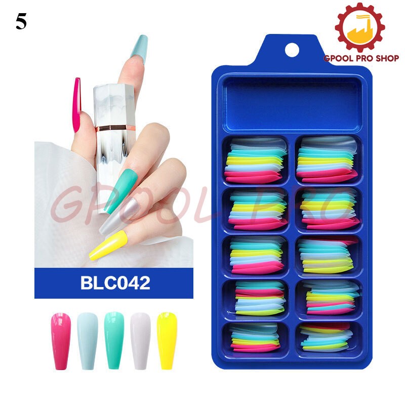 240/100PCS Full Cover Long Coffin Fake Nails Art Manicure False Nail Tips Matte