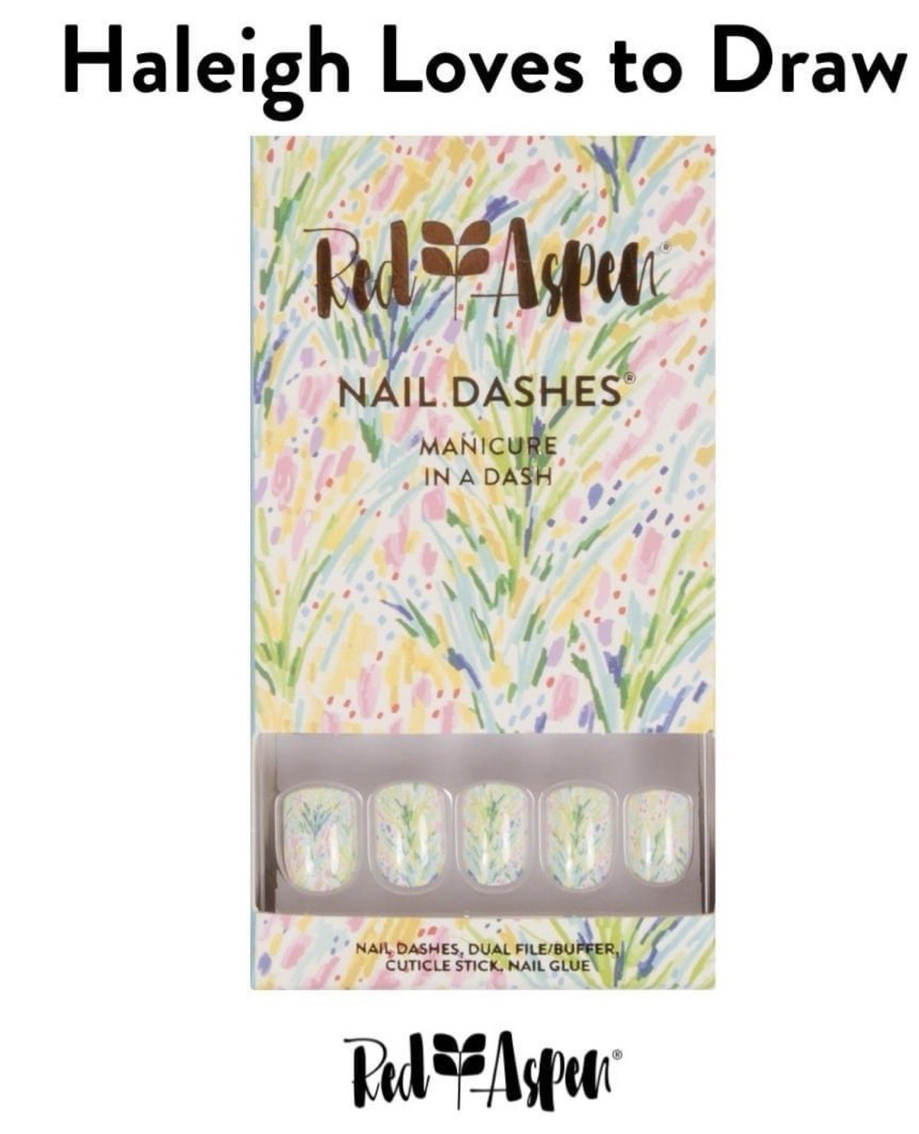 Red Aspen Nail Dashes Haleigh Loves To Draw Short Square Muti Color Designs B6n