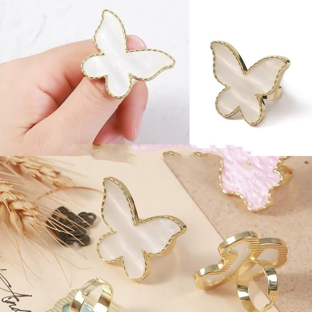2 Pcs Butterfly Nail Art Resin Palette, Ring Gel Polishing Mixing Tray