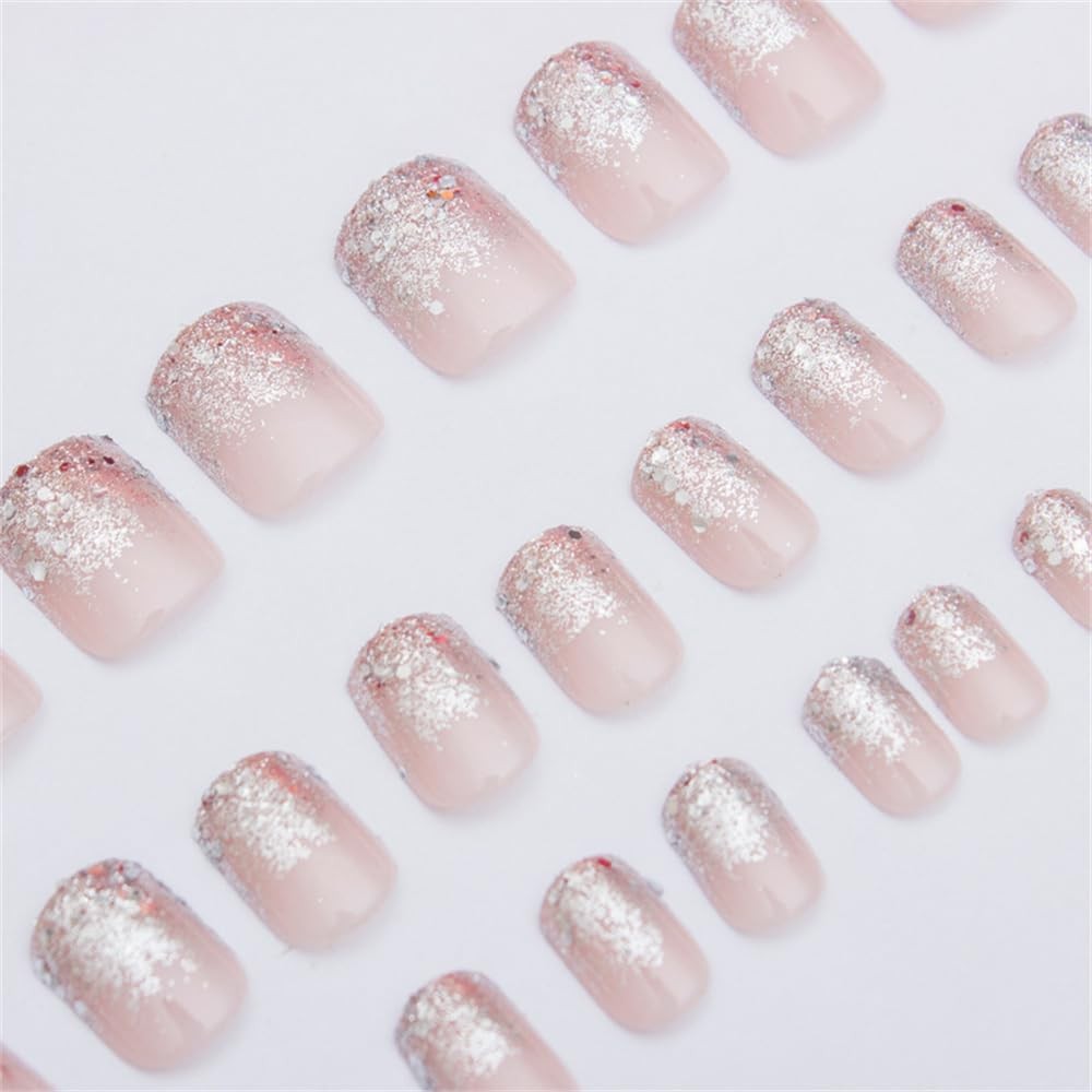 Acrylic Square Press on Nails Medium Length, style1, 0.10 Fl Oz (Pack of 28)
