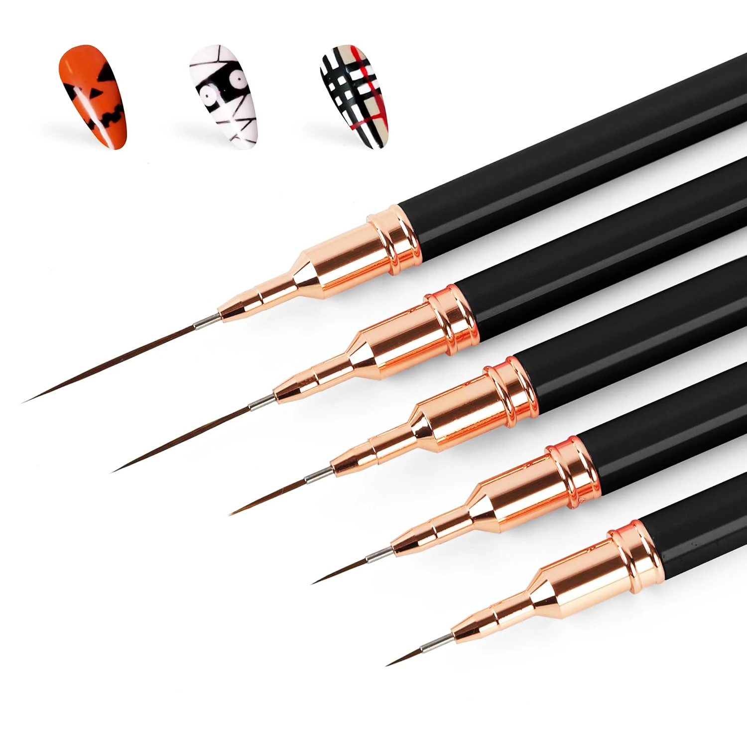 5pcs Nail Art Liner Brush Set UV Gel Nail Brushes Kits French Stripe Line