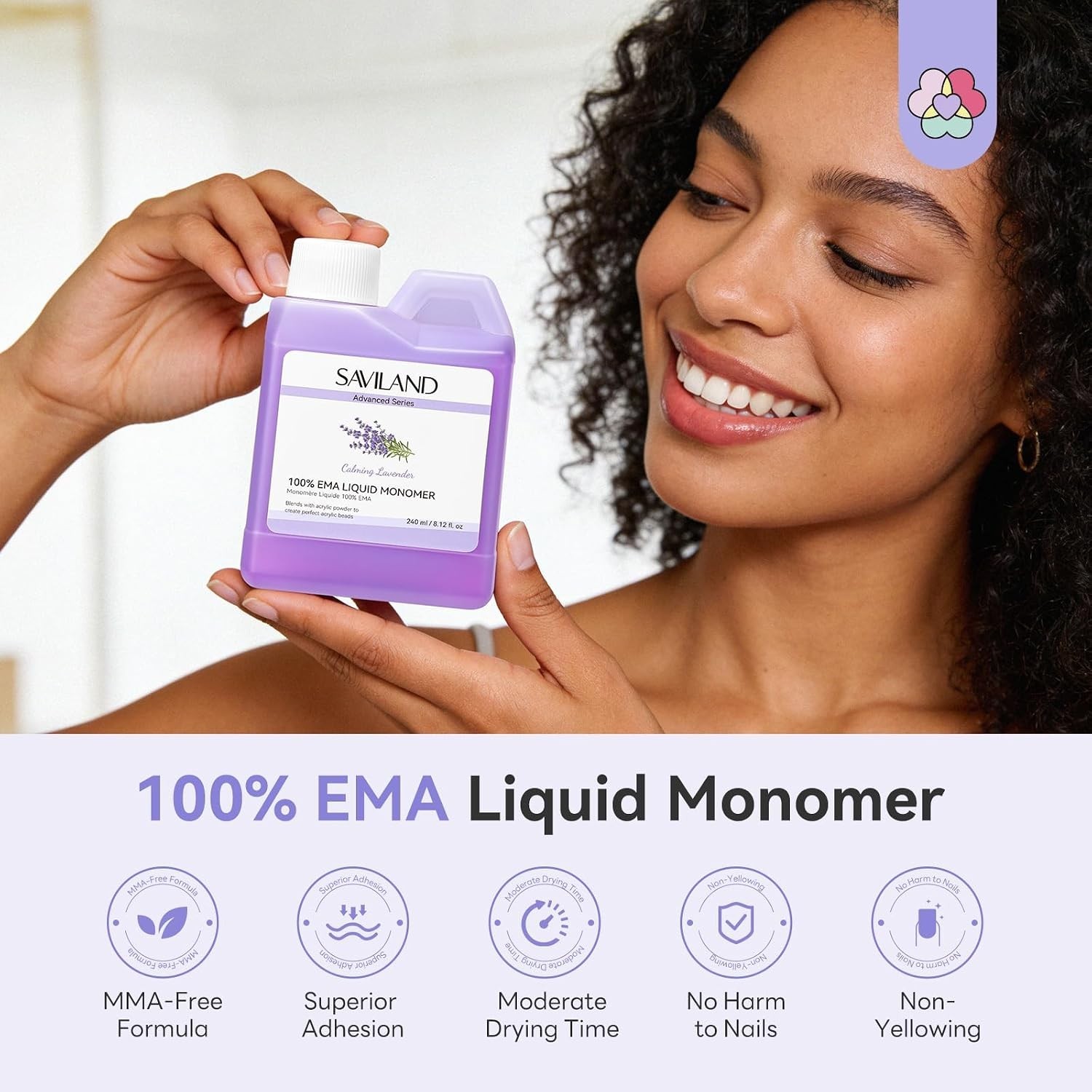 240 ml Lavender Acrylic Nail Liquid – Smooth Application & Long-Lasting