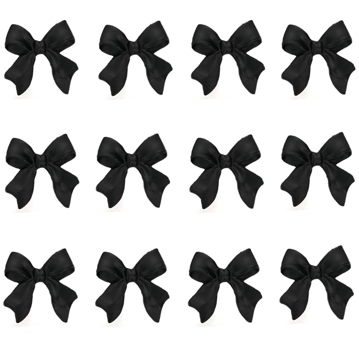 Pearly White 3D Bow Nail Charms, 100 Pieces Resin Bowknot Nail Art Decorations,