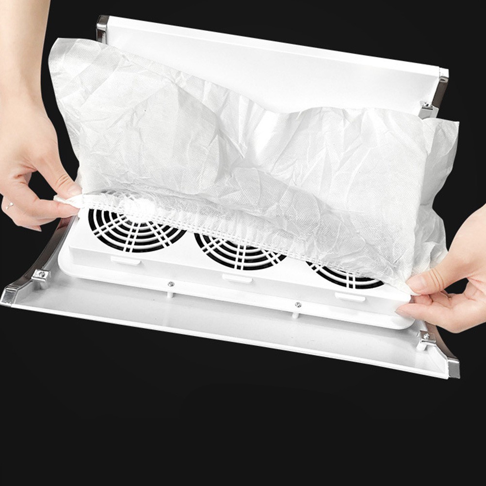 12Pcs Nail Dust Collector Bags for Nail Vacuum Cleaner Nonwoven White