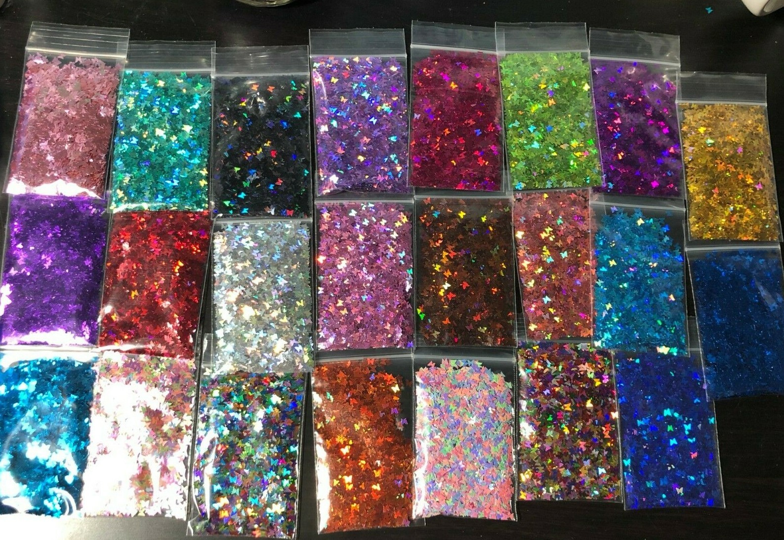 Solvent Resistant BUTTERFLY shape Glitter U Choose Color Nail Art Face Crafts