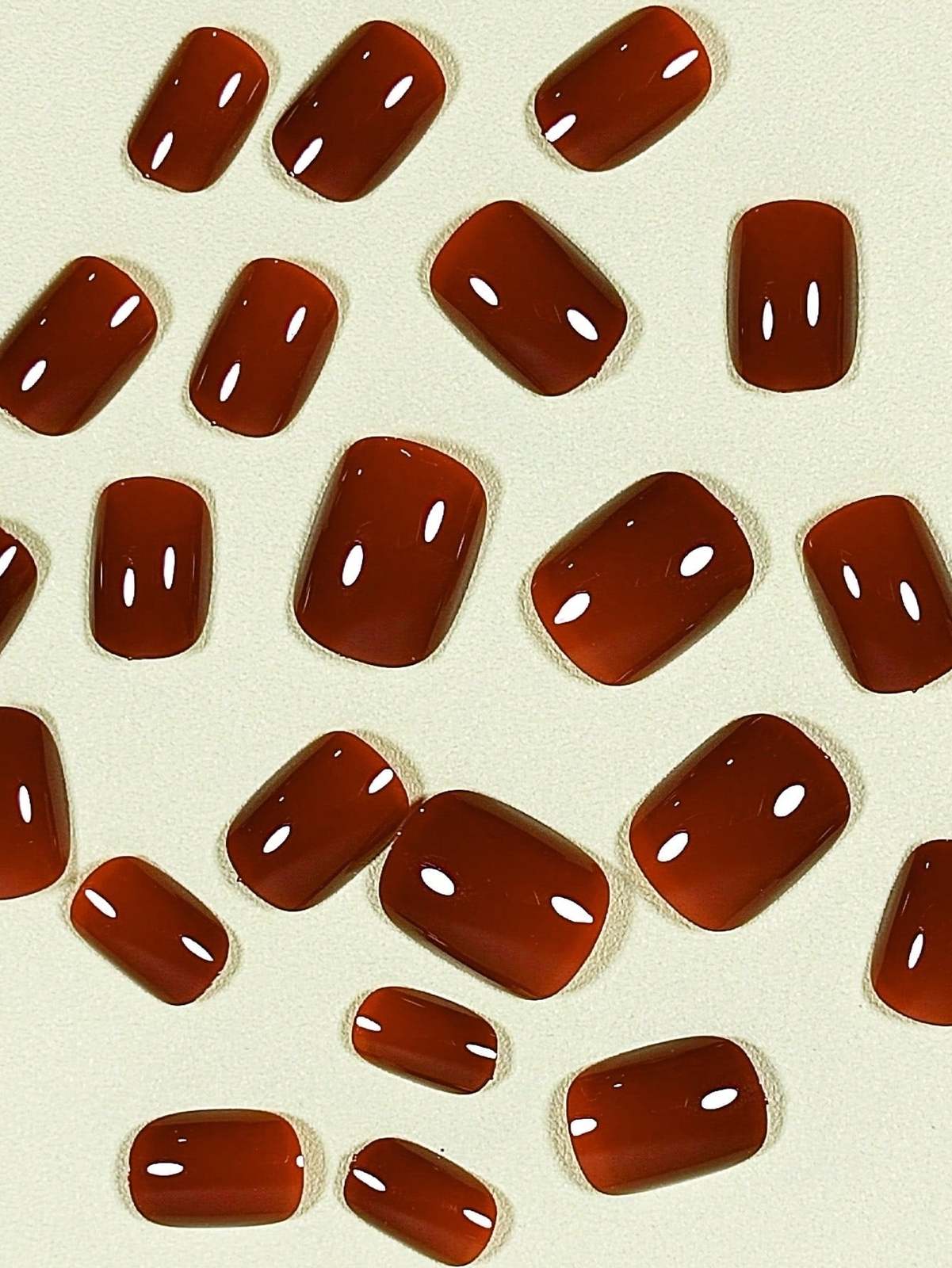 24pcs Short Burgundy Fake Nail Kit False Nails Press On Nails Glue On Nails