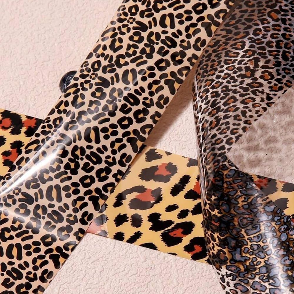 Leopard Print Nail Art Foils Transfer Stickers 10Pcs Leopard Snake Print Nail…