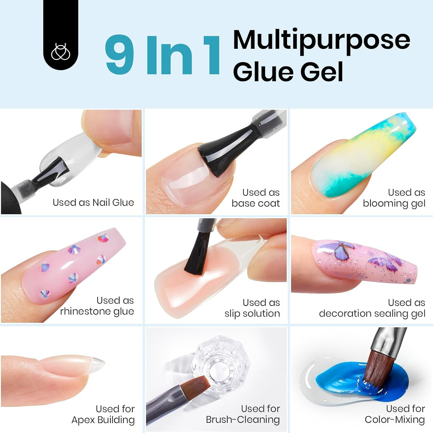 Beetles 2Pcs 15Ml Hema-Free Nail Glue Gel for Acrylic Nail Tips & Clear Press on