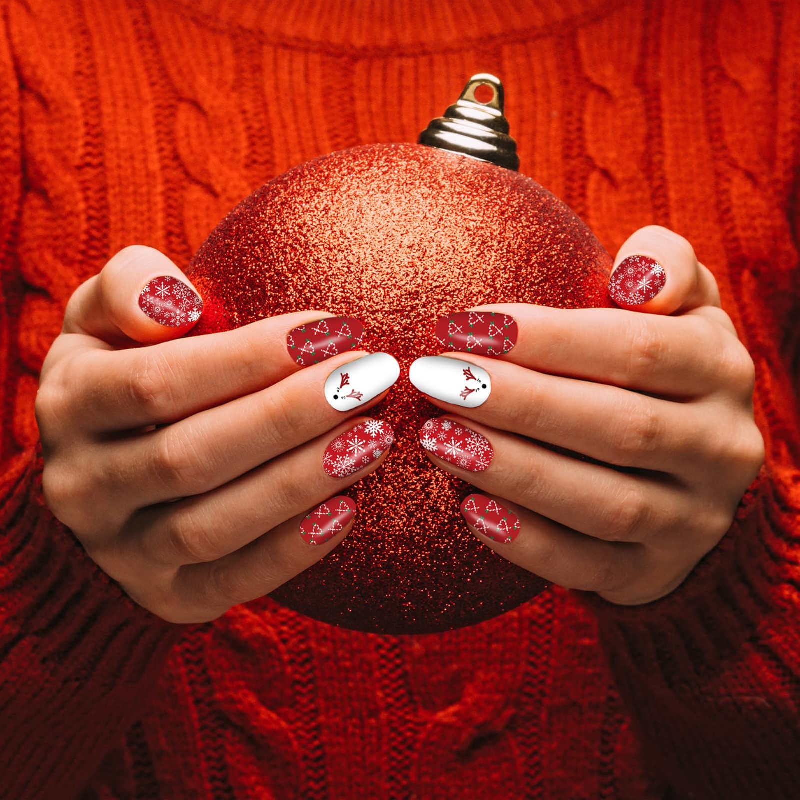 12 Sheets Christmas Nail Wraps Full Stickers Polish 12 Sheets，christmas