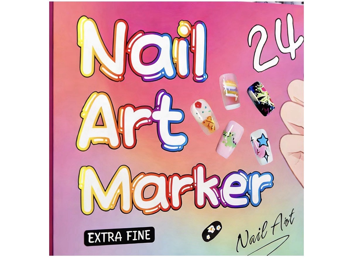 24 Colors Nail Art Pens Set Nail Art Marker Pen DIY Nail Painting Set