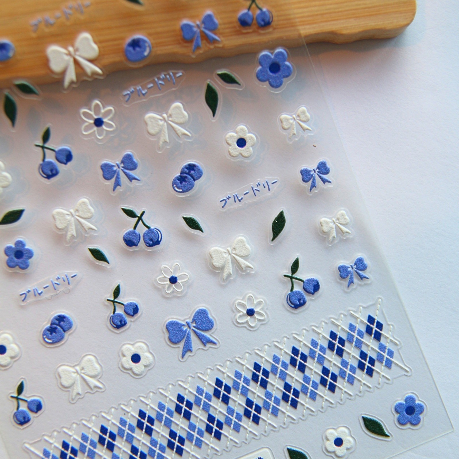 3D Floral Nail Stickers Blue Florals Nail Supplies for DIY Nail