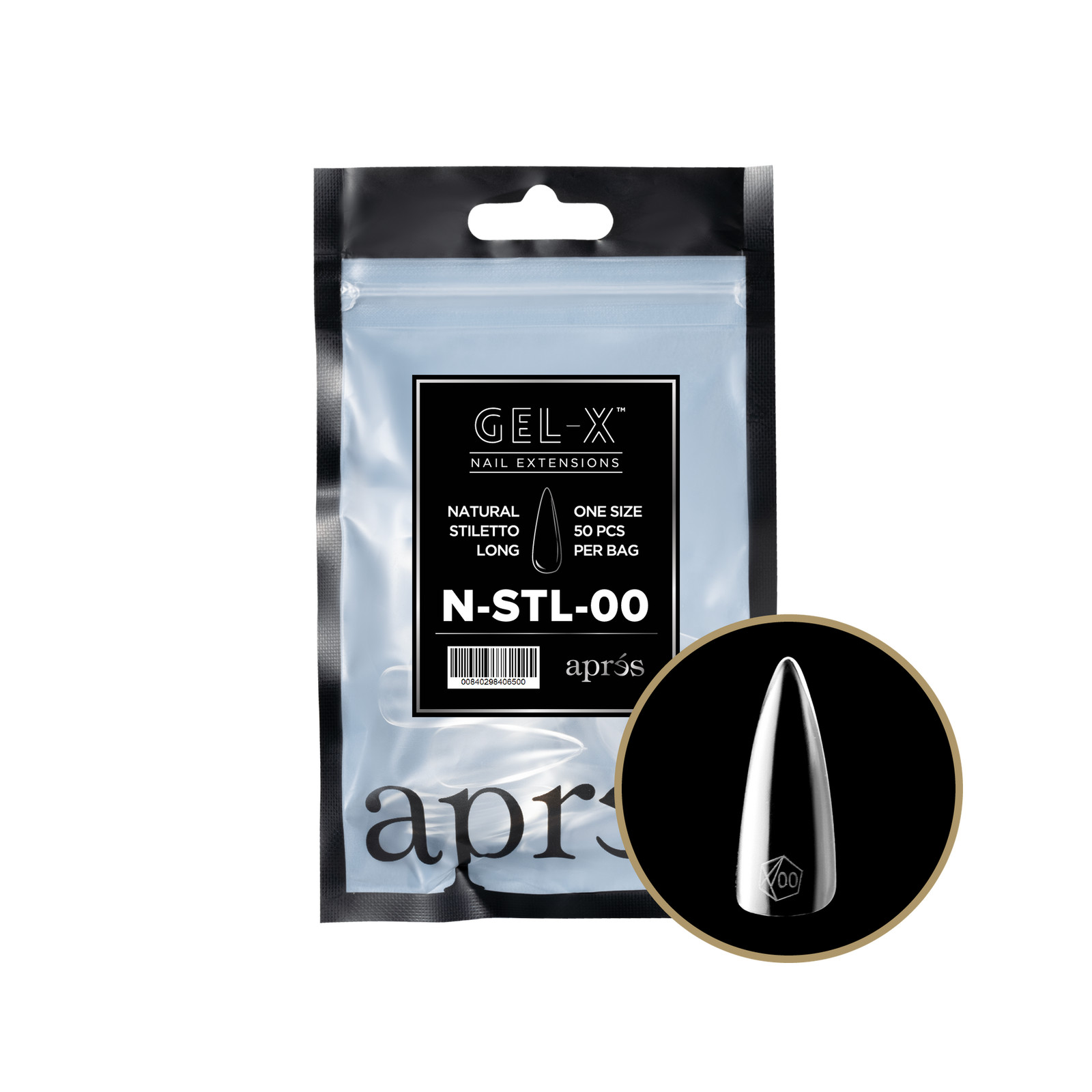 Apres Gel-X Natural Stiletto Long Refill 50pc *Pick Any Sizes*