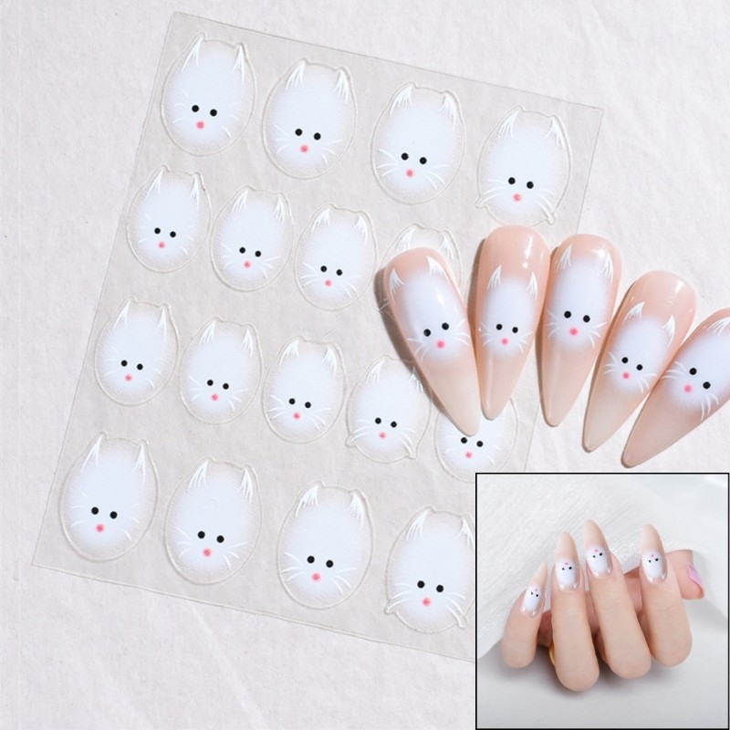 Lovely Cat Nail Art Stickers Cat Designs Nail Decals Cat Nail Art Decorations