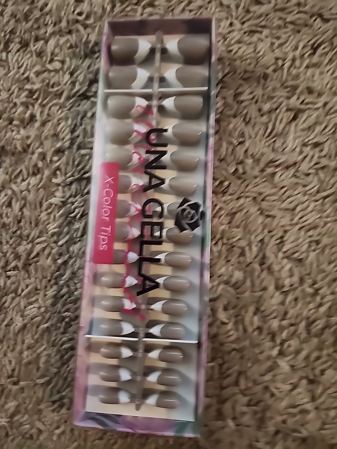 Una Gella X-Color Tips Nails Almond And Classic French Tip, 150 Nails Per Box