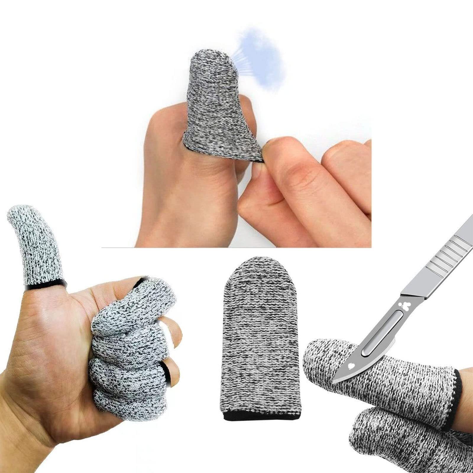 40 Pcs Cut Resistant Finger Cots Protectors Thumb Protectors for Garden Kitchen