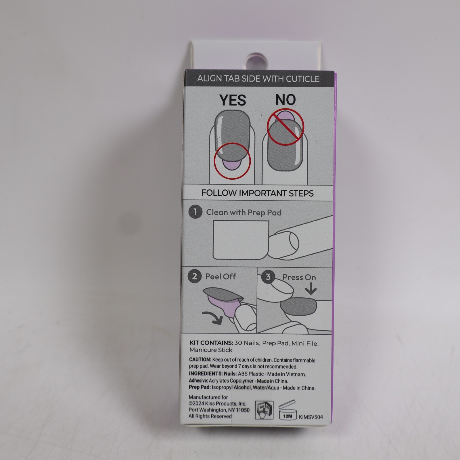 2 PACK imPRESS French Tip Press On Nails, ‘Gold Ring’, Black, Short Oval, French