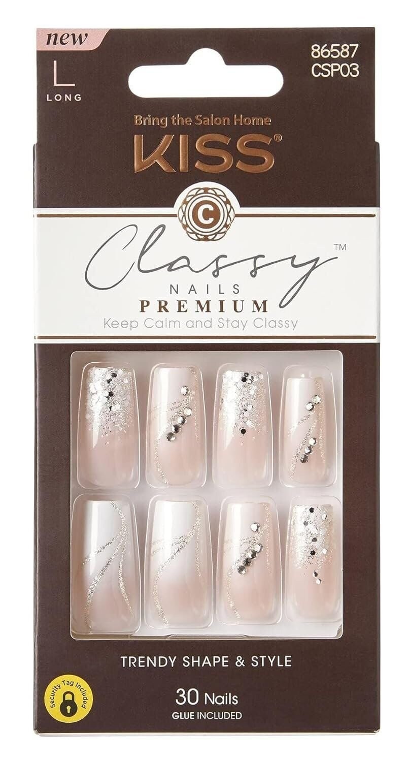 KISS Premium Classy Fake Nails – My Muse, Long & Coffin Shaped, Super Glam,…