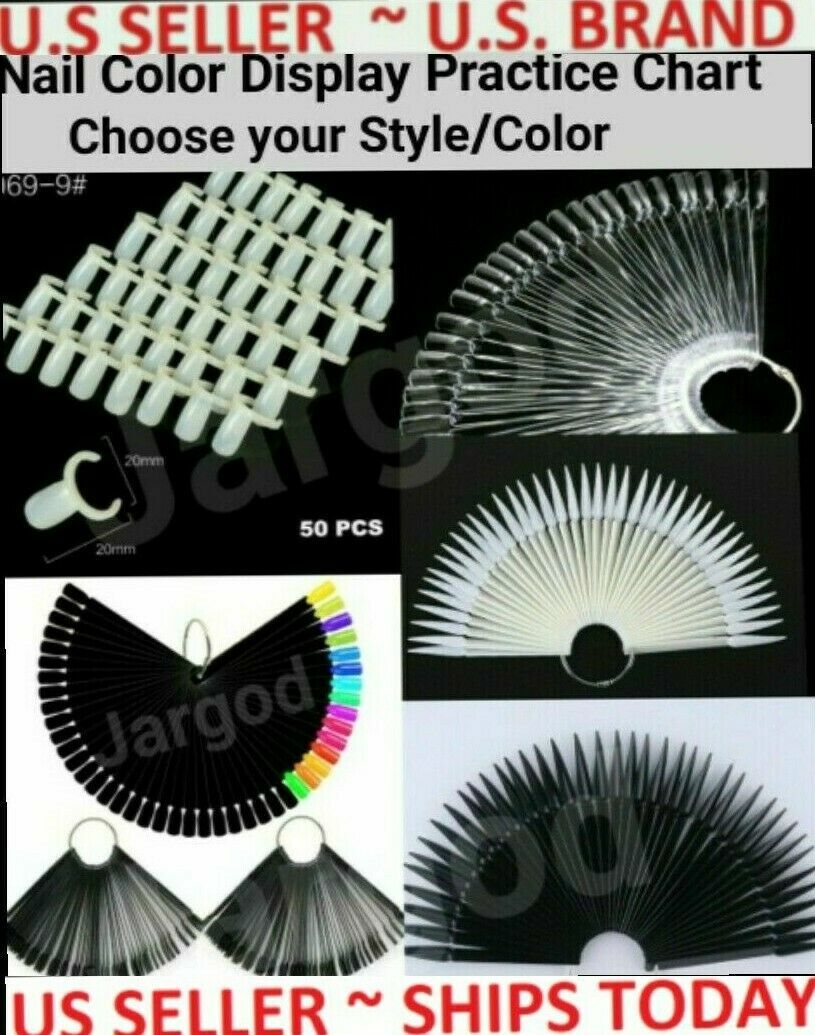 Nail Polish Practice Display Chart False Nail Art Tips Sticks/Rings – Jargod