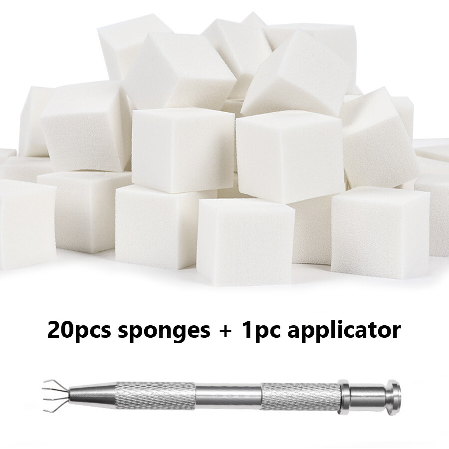 20Pcs Nail Art Sponge Blush Applicator Set, Blending Gradient Sponges Gripper