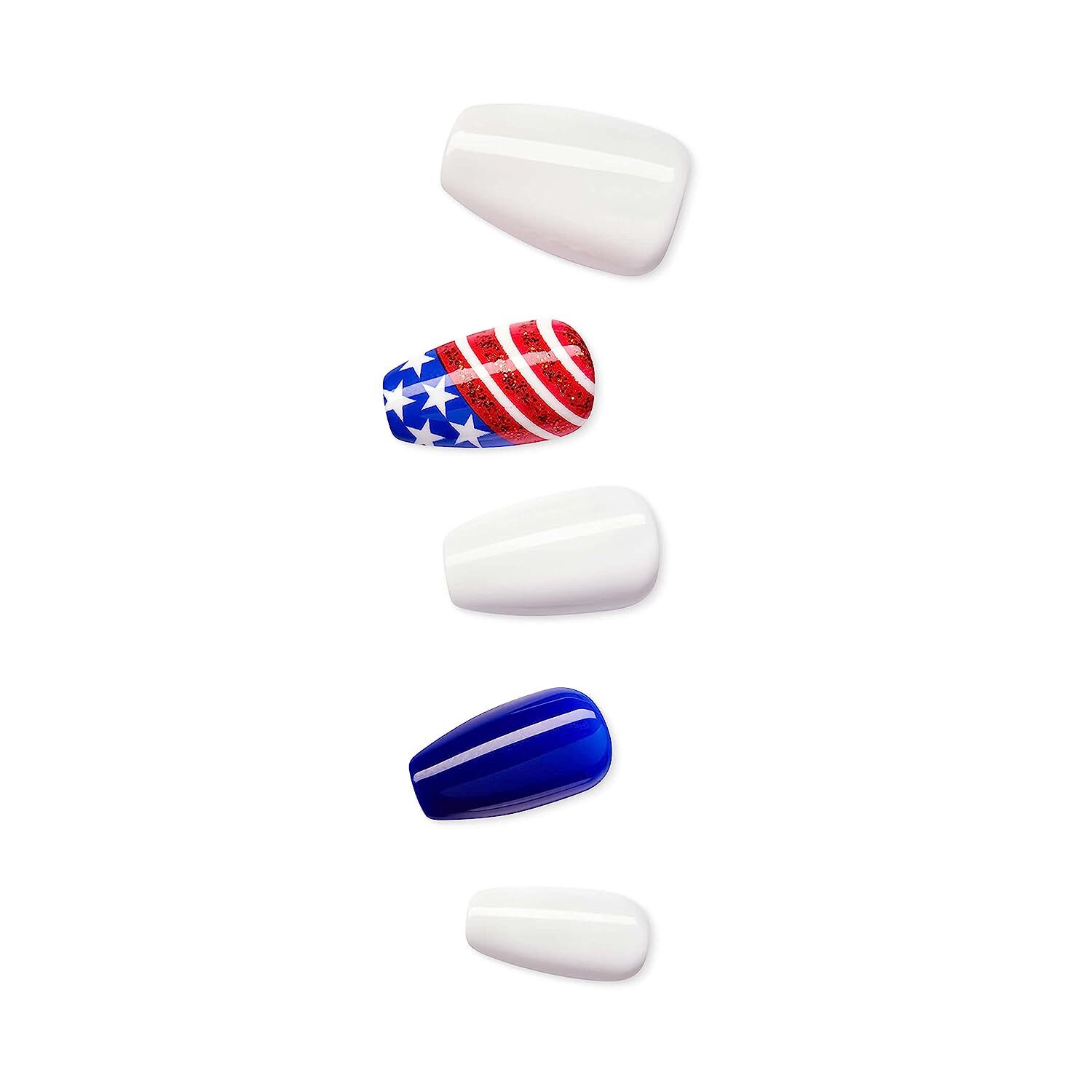 imPRESS Press on Manacure Acrylic Art,Influencer 4th of July Shining Stars Nails