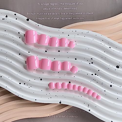 Valentine Baby Pink Press on Toes Nails Short Square,Solid glossy rose pink