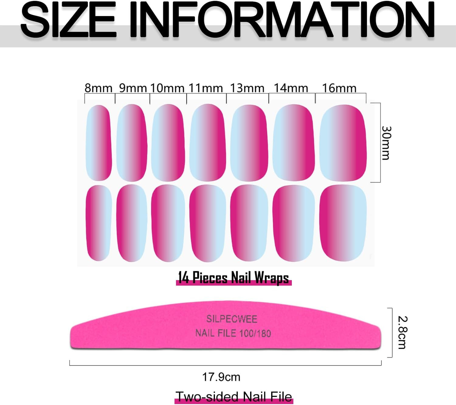 16 Sheets Fluorescence Nail Wraps for Women Self Adhesive Nail Polish Stickers N