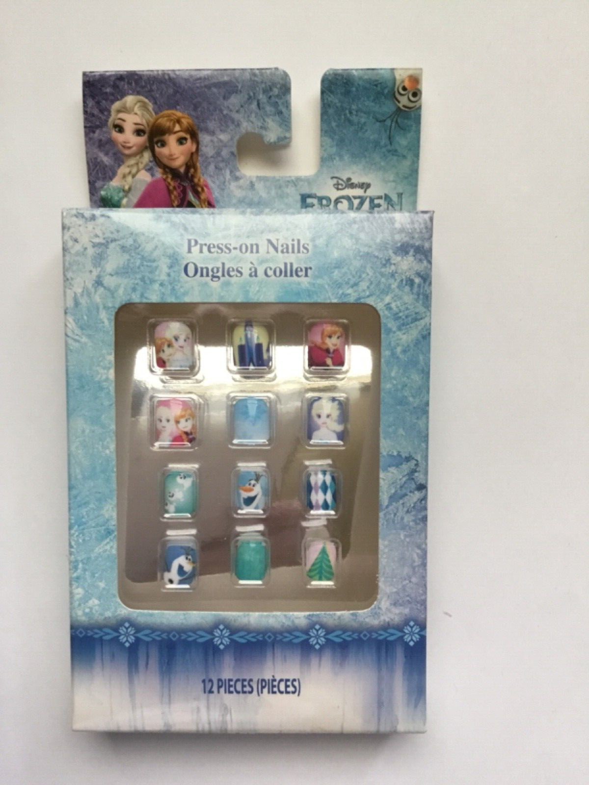 Disney girls toddler Frozen Press On Nails 12 Pieces NEW Manicure dress up