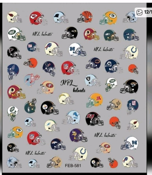 NFL 5D High Quality Nail Sticker Wraps Decals Limited Collection *Please Read!*