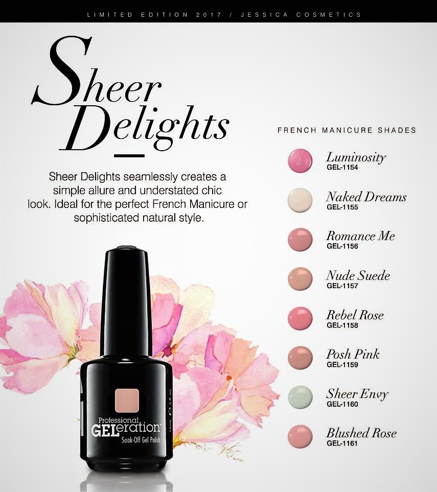 NEW! Jessica GELeration 0.5oz- SHEER DELIGHT Collection – Pick Any Color