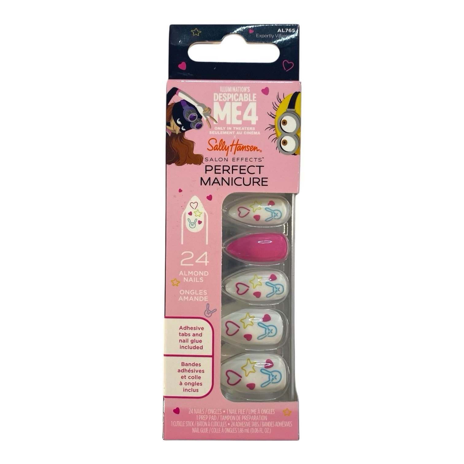 Sally Hansen x Despicable Me 4 Almond Nails 24-Pack – Minions w/Glue & Tabs