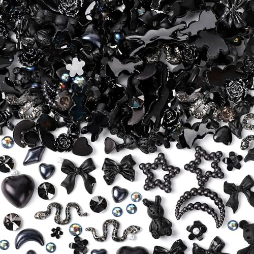 110 Pieces 3D Nail Charms for Acrylic Nails, Camellia Rose Flower Butterfly