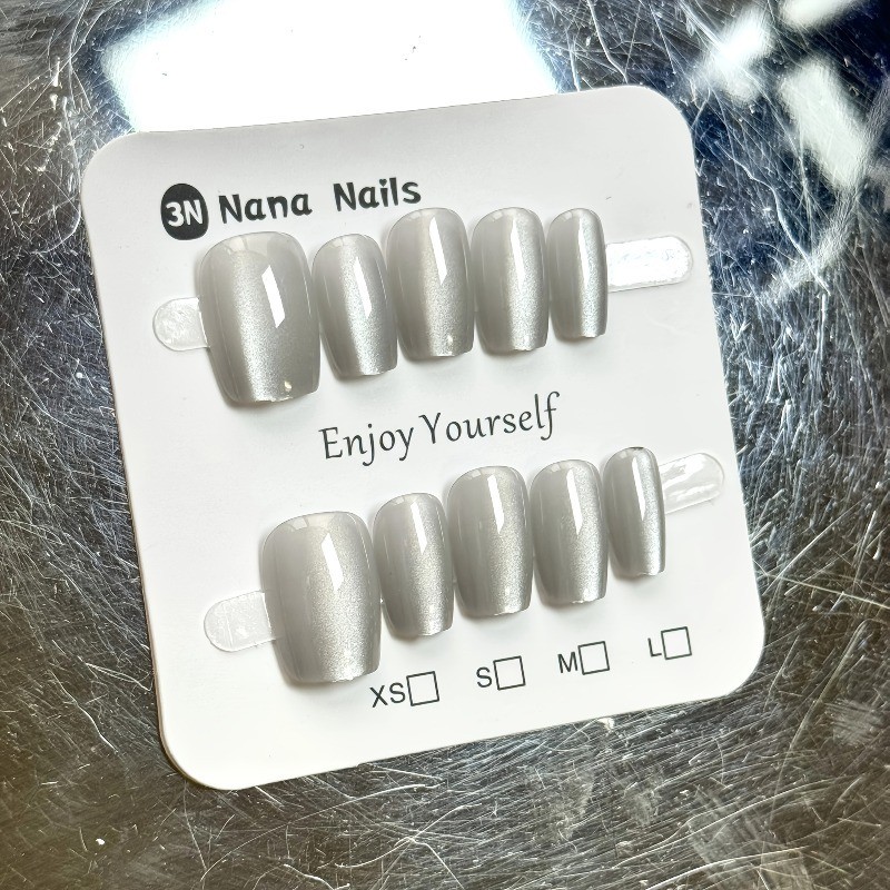 Random style 20 pressed in nails, solid color gradient handmade nails, reusable